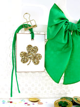 Load image into Gallery viewer, Shamrock Tag, Gold Glitter
